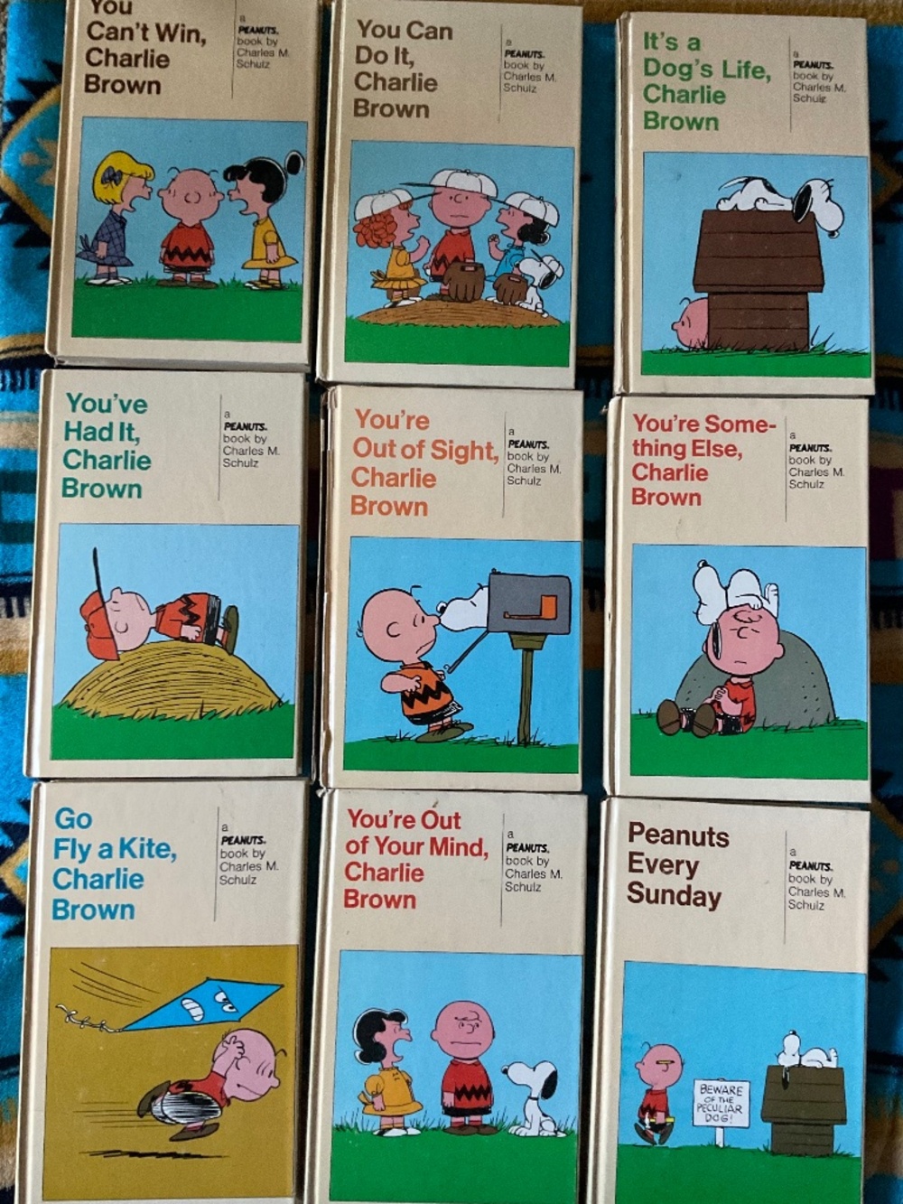 Vintage 1968 Mattel, the world of Charlie Brown complete nine books set